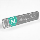 Code-Chevrons-Muster Benutzerdefinierter Monogramm Namensplakette