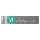 Code-Chevrons-Muster Benutzerdefinierter Monogramm Namensplakette (Vorderseite)