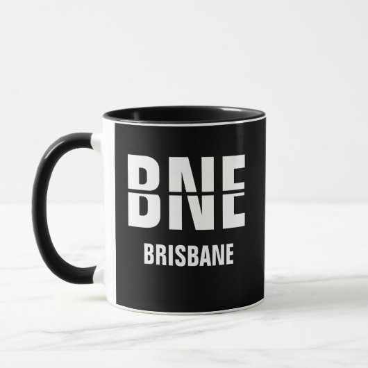 Code & City hinzufügen - Flughafencode BNE BRISBAN Tasse (Links)