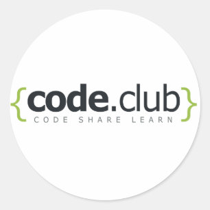 Code Club Shop Runder Aufkleber