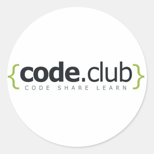 Code Club Shop Runder Aufkleber (Vorderseite)