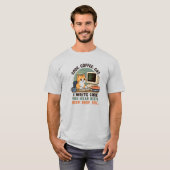Code Coffee Cat Programmer Humor Illustration T-Shirt (Vorne ganz)
