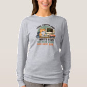 Code Coffee Cat Programmierer Humor Illustration T-Shirt (Vorderseite)