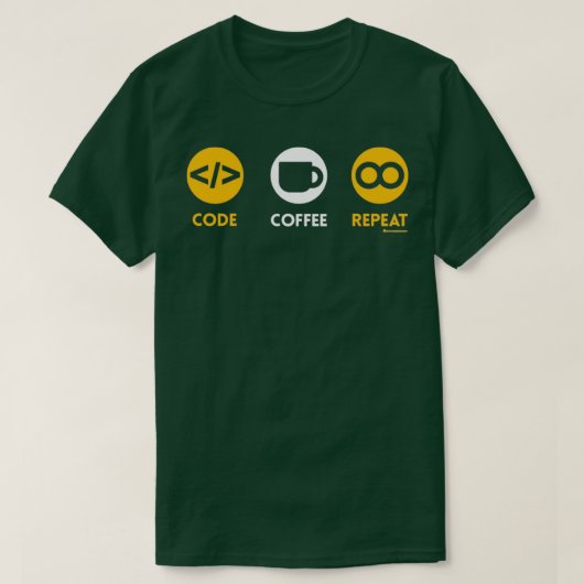 CODE COFFEE-WIEDERHOLUNG T-Shirt (Design vorne)