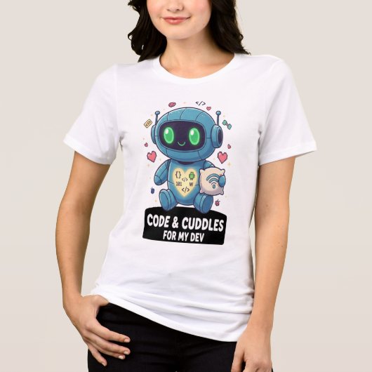Code & Cuddles Für Meinen Dev | Süße Robot-Program Tri-Blend Shirt (Vorderseite)