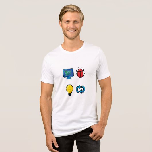 Code Debug Erstellen Wiederholen Programmierer Tri-Blend Shirt (Vorderseite voll)