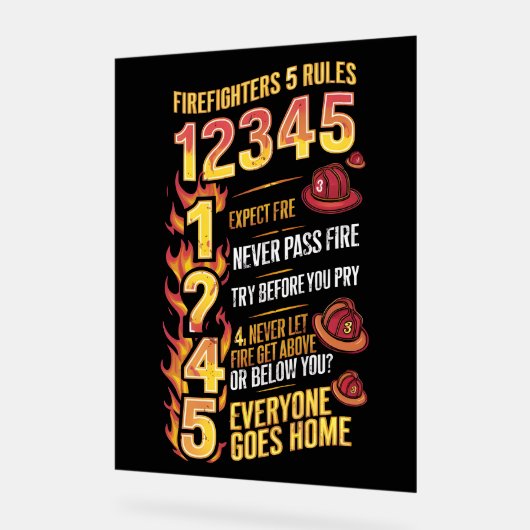 Code der Feuerwehrleute: Regeln des Mutes Acrylschild (Winkel)