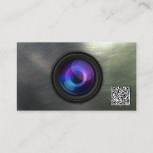 Code der Fotografie-Metallstahlkamera-QR Visitenkarte