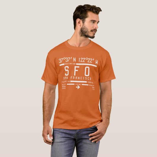 Code des Flughafens San Francisco T-Shirt (Vorne ganz)
