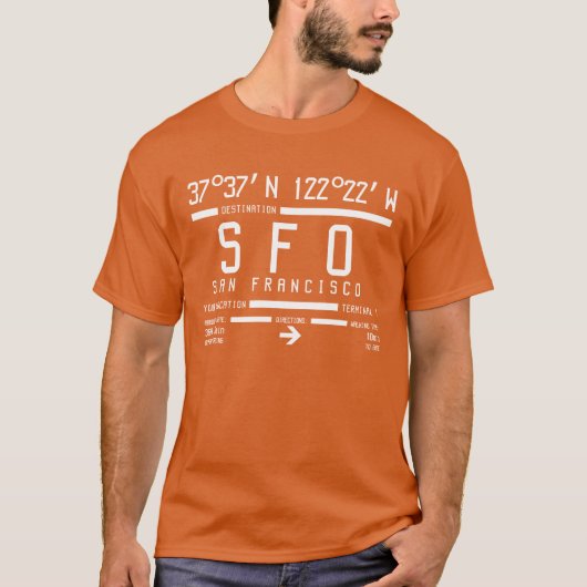 Code des Flughafens San Francisco T-Shirt (Vorderseite)