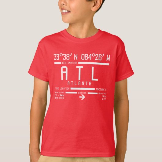 Code des internationalen Flughafens Atlanta T-Shirt (Vorderseite)