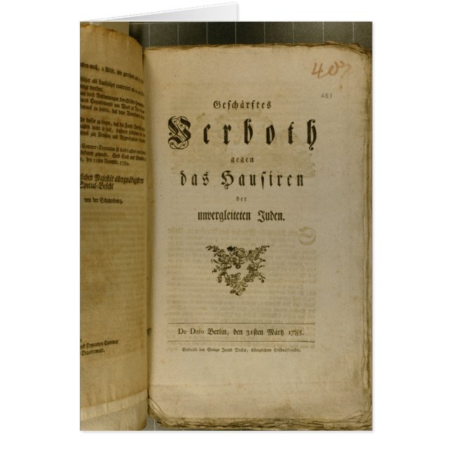 Code des Verfahrens ab 1776 (Vorne)