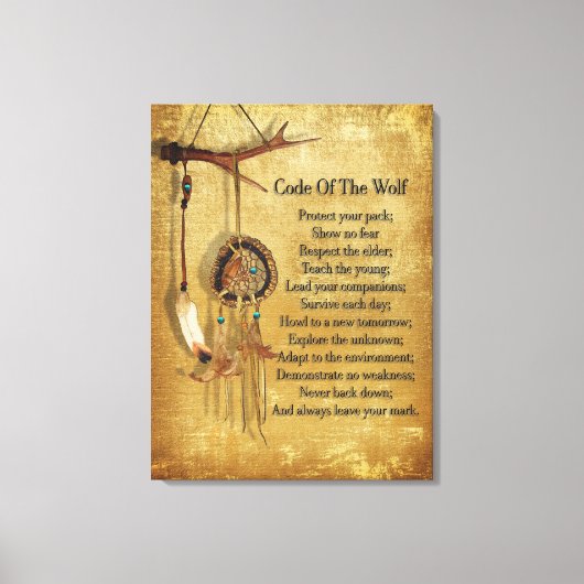 Code des Wolf-Träumers Leinwanddruck (Vorderseite)