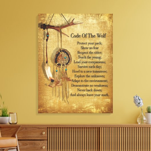 Code des Wolf-Träumers Leinwanddruck (Insitu (Wohnzimmer))