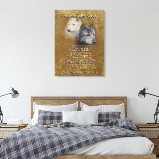 Code des Wolfs Leinwanddruck (Insitu (Schlafzimmer))