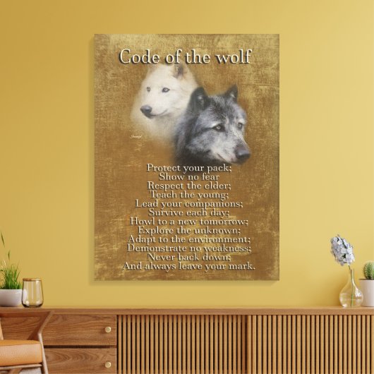 Code des Wolfs Leinwanddruck (Insitu (Wohnzimmer))