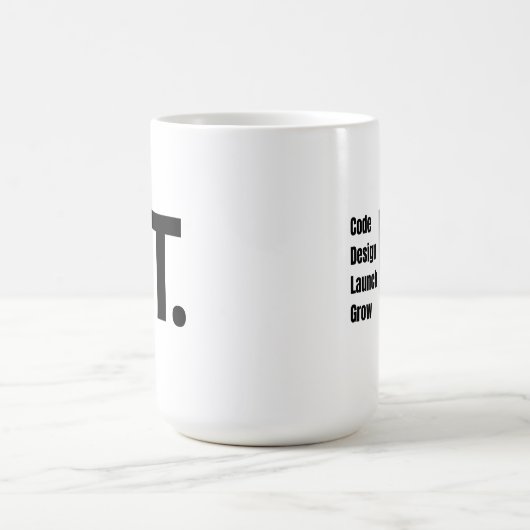 Code, Design, Start, Wachstum - Inspirationstechni Kaffeetasse (Mittel)