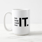 Code, Design, Start, Wachstum - Inspirationstechni Kaffeetasse (Links)
