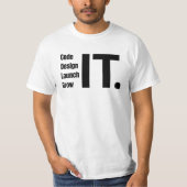 Code, Design, Start, Wachstum und Minimalistischer T-Shirt (Vorderseite)