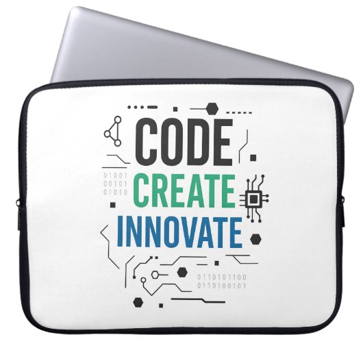 Code Erstellen Sie einen innovativen Sieb | Tech P Laptopschutzhülle (Vorderseite)