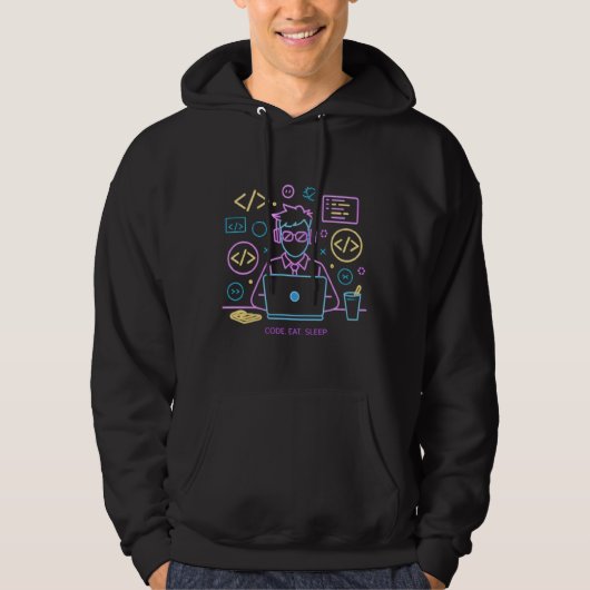 Code. Essen. Schlafen. T-Shirt Hoodie (Vorderseite)