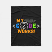 Code funktioniert lustig Programmierer codiert Sof Fleecedecke (Vorderseite)