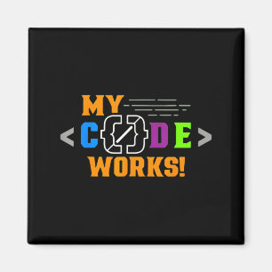 Code funktioniert lustig Programmierer codiert Sof Magnet