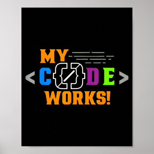 Code funktioniert lustig Programmierer codiert Sof Poster (Vorne)