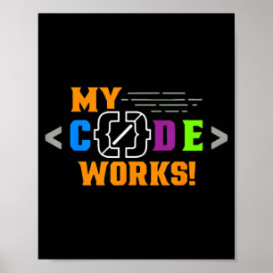 Code funktioniert lustiger Programmierer codiert S Poster