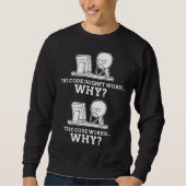 Code funktioniert, warum Meme-Programmierung-Codin Sweatshirt (Vorderseite)