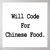 Code für chinesische Lebensmittel Poster (Vorne)