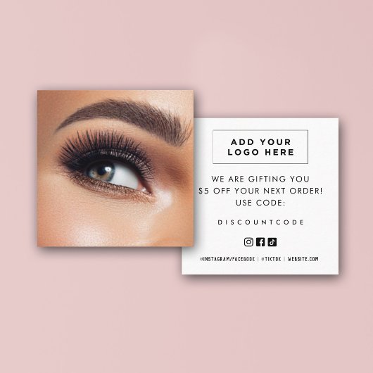 Code für das Branding von Geschäften | Verpackungs Quadratische Visitenkarte