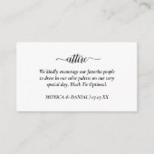 Code für das Hochzeitskleid Begleitkarte (Vorderseite)