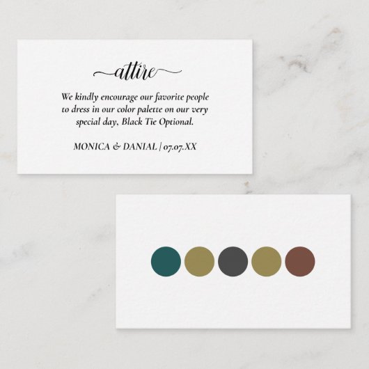 Code für das Hochzeitskleid Mitteilungskarte (Vorne/Hinten)