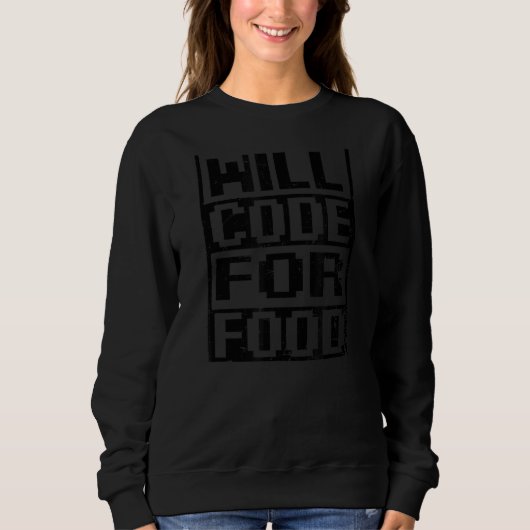 Code für die Computerprogrammierung von Lebensmitt Sweatshirt (Vorderseite)