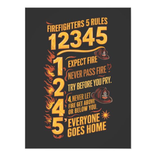 Code für kühne Feuerwehrleute Fotodruck (Vorne)