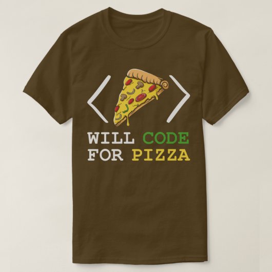 Code für Pizza - Software Engineer Programmierung T-Shirt (Design vorne)