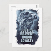 Code für Treueanwärter in der Gerechtigkeitspoliti Postkarte (Vorne/Hinten)