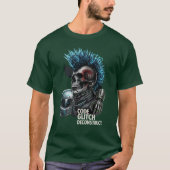 Code Glitch Deconstruct Cyberpunk Punk Totenkopf K T-Shirt (Vorderseite)