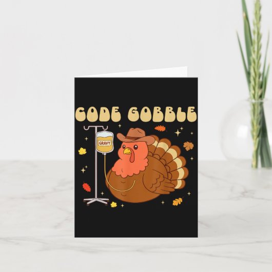 Code Gobble Funny Thanksgiving Nurse Rn Cna Medica Karte (Vorderseite)