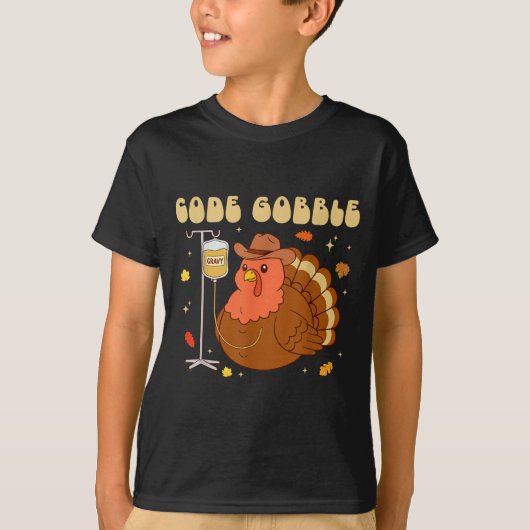 Code Gobble Funny Thanksgiving Nurse Rn Cna Medica T-Shirt (Vorderseite)