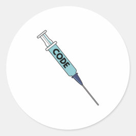 Code-Injektion lustiges Design für Cybersecurity-E Runder Aufkleber