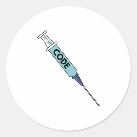 Code-Injektion lustiges Design für Cybersecurity-E Runder Aufkleber (Vorderseite)