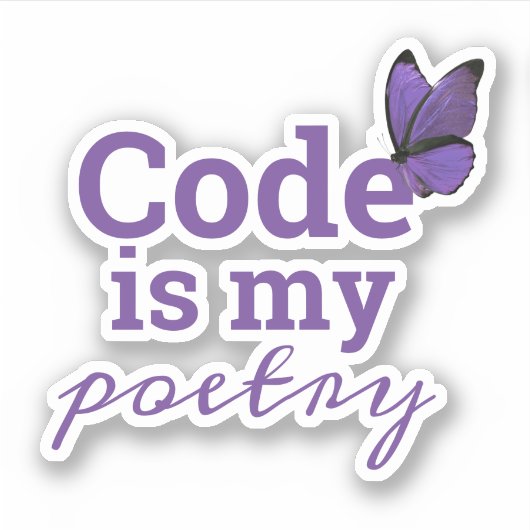 Code ist mein Lila Poesie-Programmierer Aufkleber (Vorderseite)