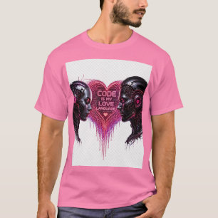 Code ist meine Liebessprache Cyberpunk Cyborg Roma T-Shirt