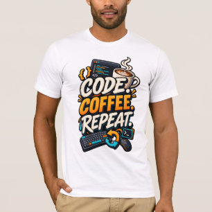 Code Kaffee Wiederholen T-Shirt