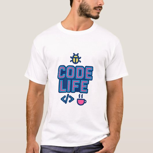 CODE LIFE Dev Tee – Für Programmierer, Coder & Deb (Vorderseite)