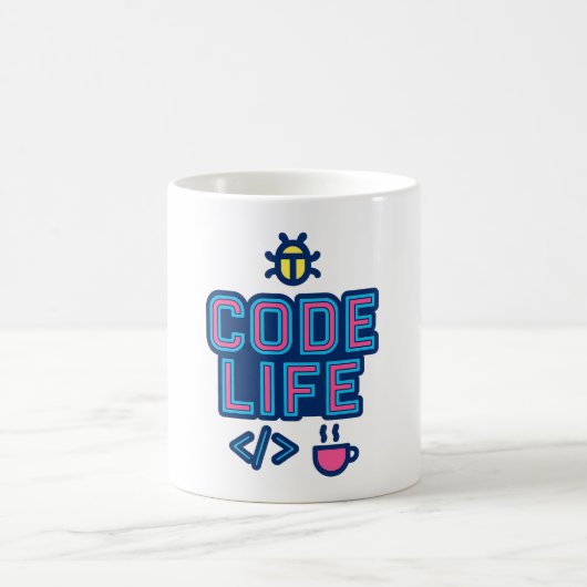 CODE LIFE Mug – For Programmers Who Debug Coffee Kaffeetasse (Mittel)