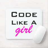 Code mögen ein Mädchen Mousepad (Mit Mouse)