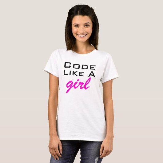 Code mögen ein Mädchen T-Shirt (Vorne ganz)